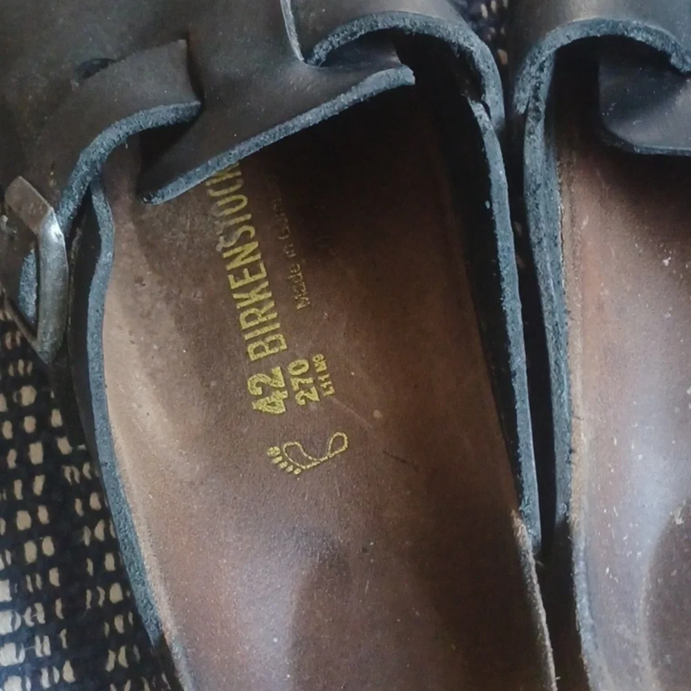 Boston Birkenstock Black Leather Men 10 - Picture 3 of 10